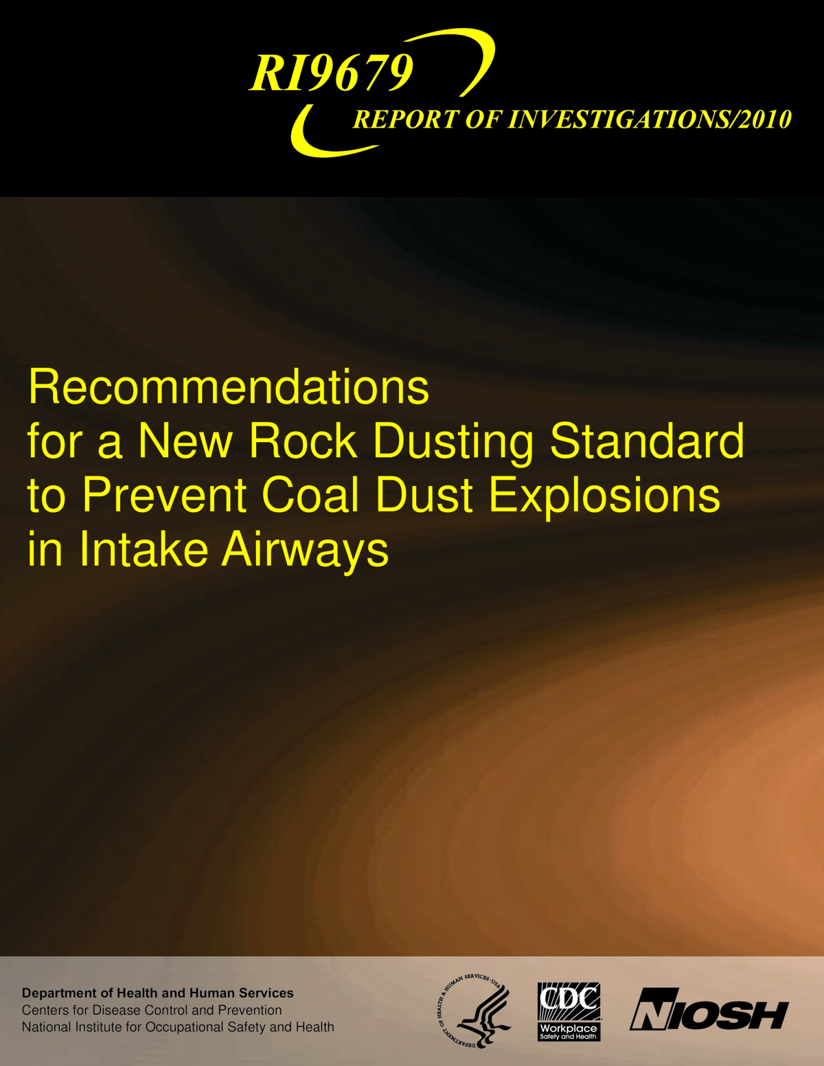 Screenshot of the first page of "Recommendations for a New Rock Dusting Standard to Prevent Coal Dust Explosions in Intake Airways"