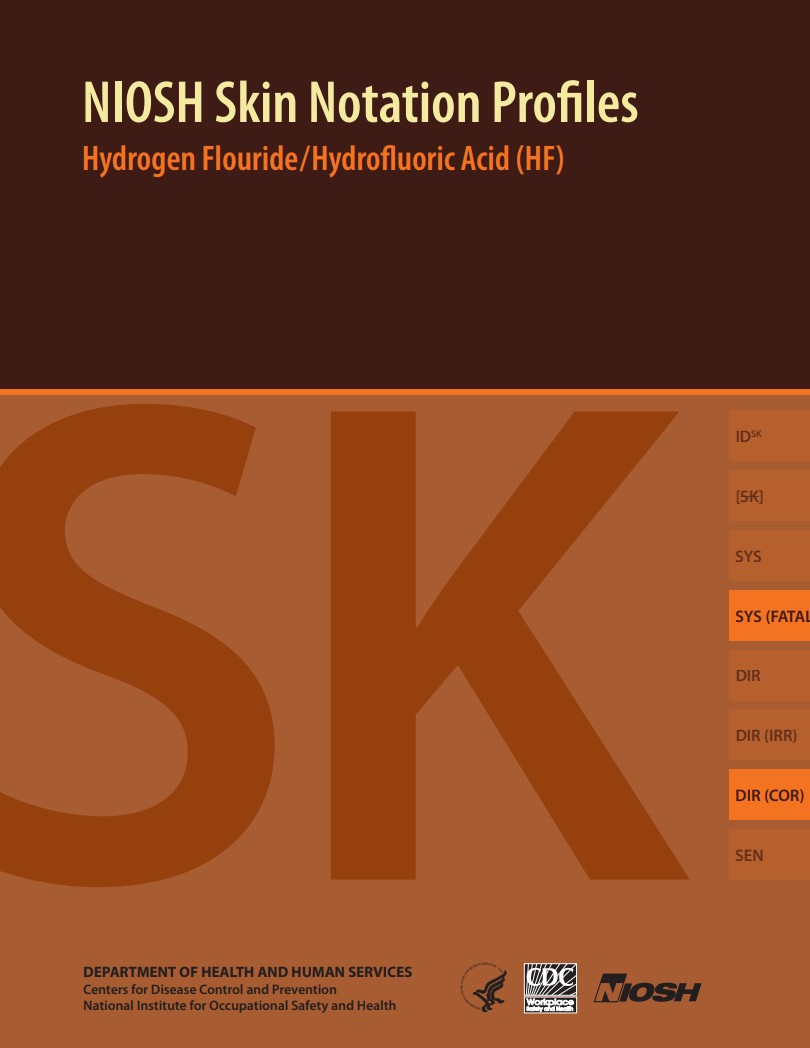 NIOSH Skin Notation Profiles: Hydrogen Flouride / Hydrofluoric Acid (HF)