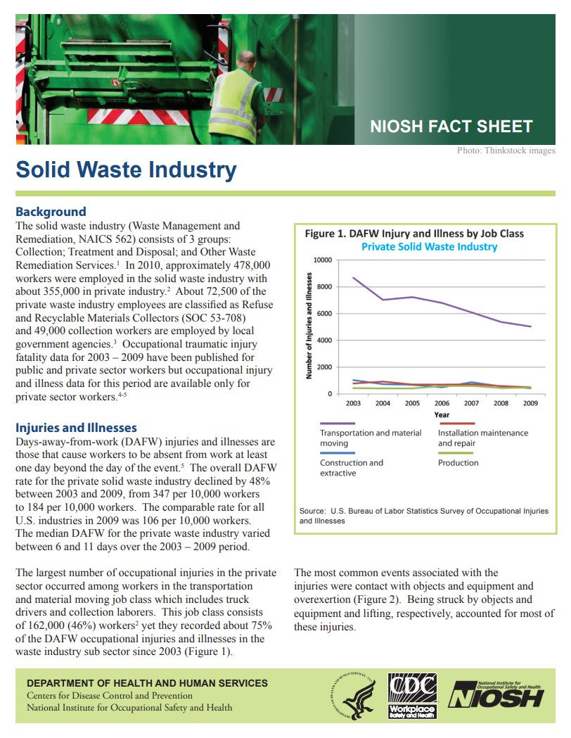 NIOSH Factsheet: Solid Waste Industry