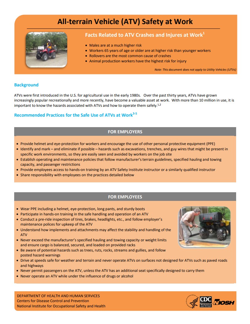 All-terrain Vehicle (ATV) Safety at Work