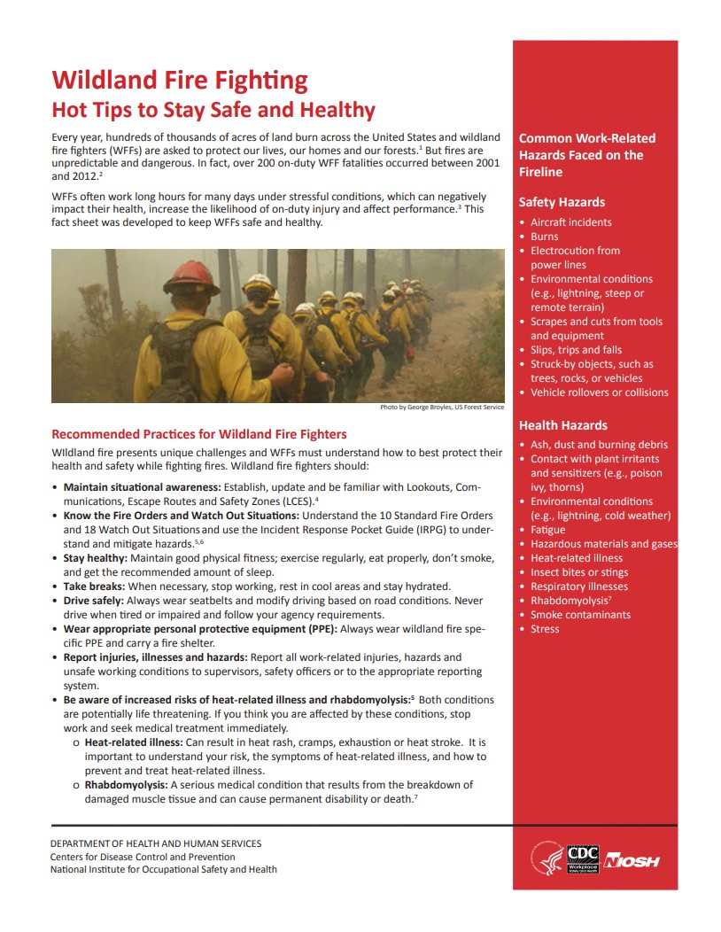 Wildland Fire Fighting: Hot Tips to Stay Safe and Healthy