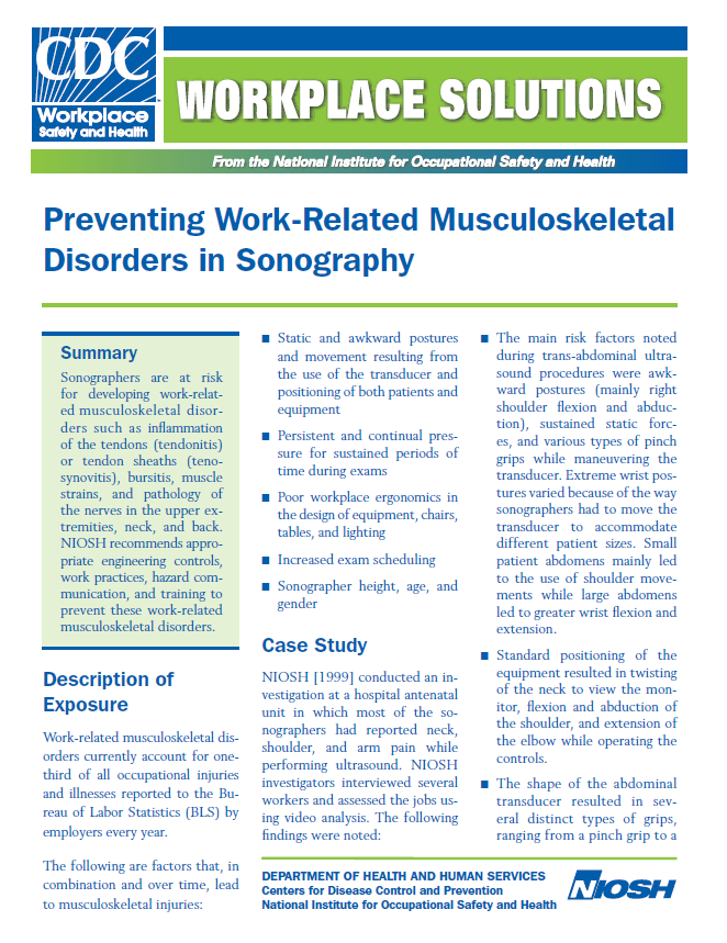 Preventing Work-Related Musculoskeletal Disorders in Sonography