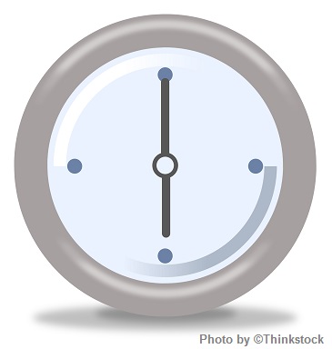 M6B A logo of a clock with time of 6 o'clock