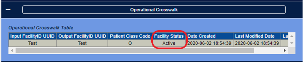 Operational Crosswalk Active screen