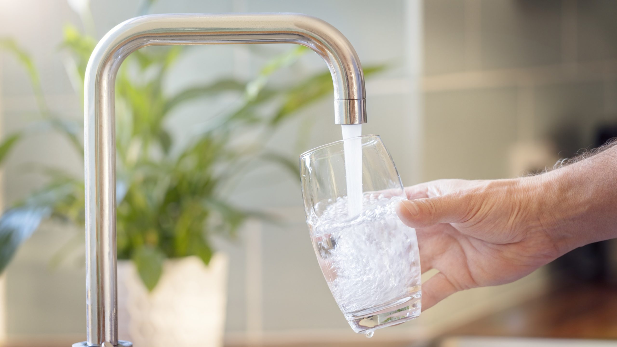 FF CWF Thumbnail Silver faucet pouring water into a clear glass.