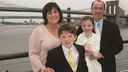 Staunton Family photo with Brooklyn Bridge in background.