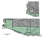 Map of the Arizona�Sonora border
