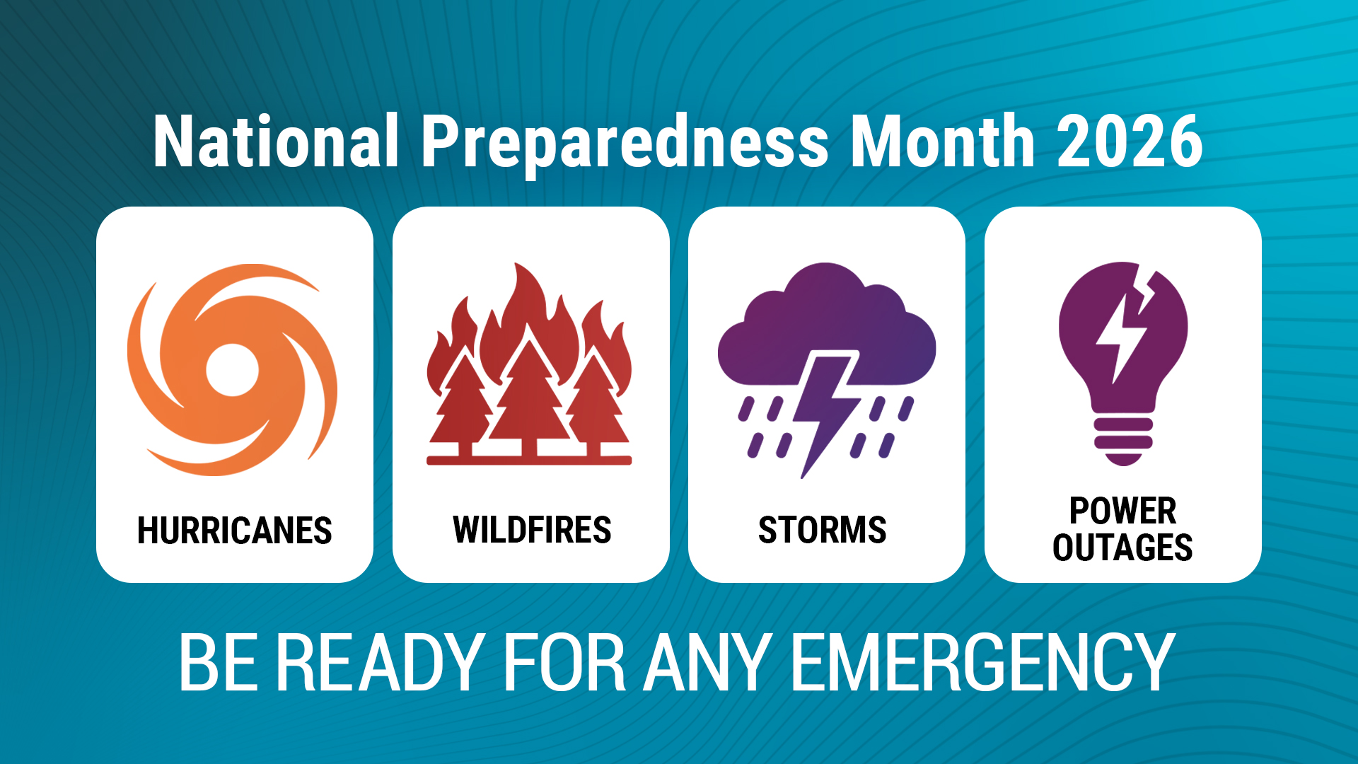 National Preparedness Month 2026 national preparedness month be ready for any emergency including hurricanes, wildfires, storms, and power outages