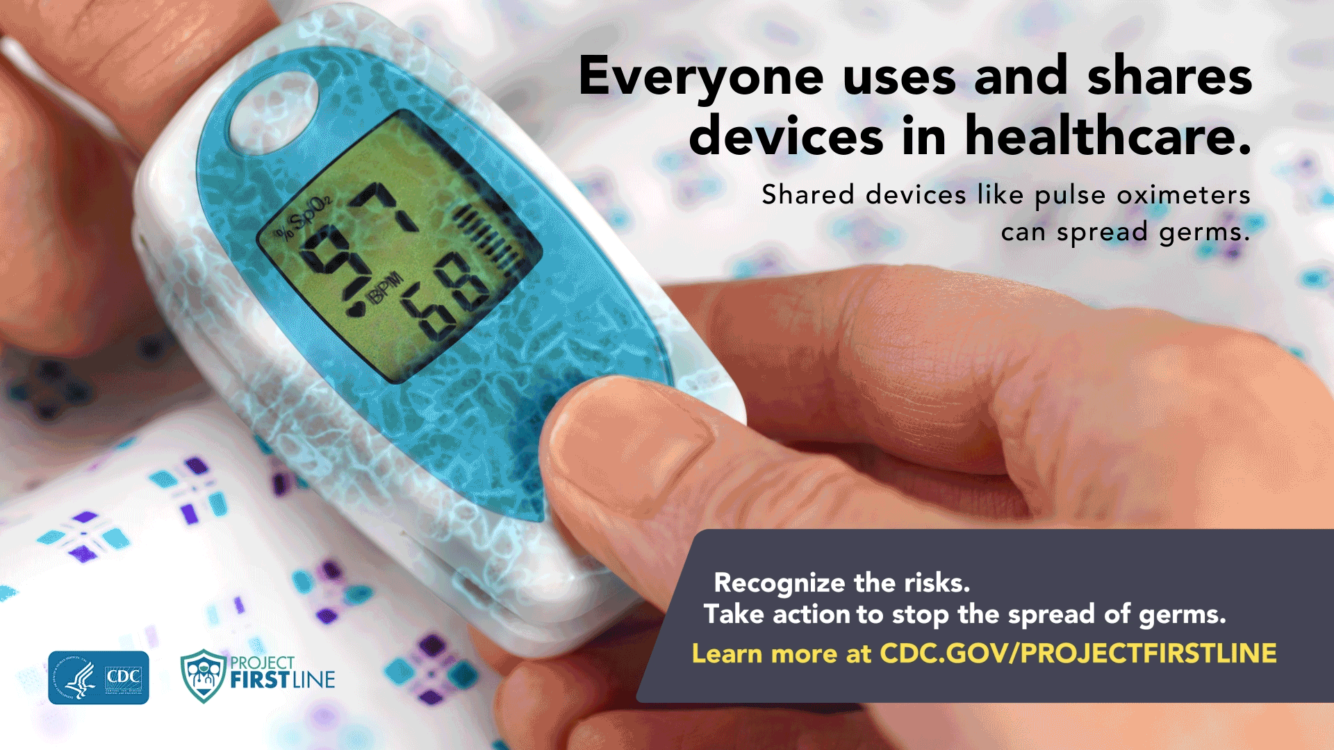Shared devices like pulse oximeters can spread germs.