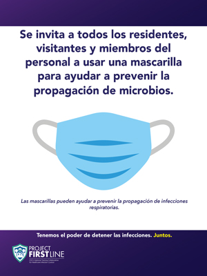 All residents, visitors and staff are welcome to wear a mask to help prevent the spread of germs.