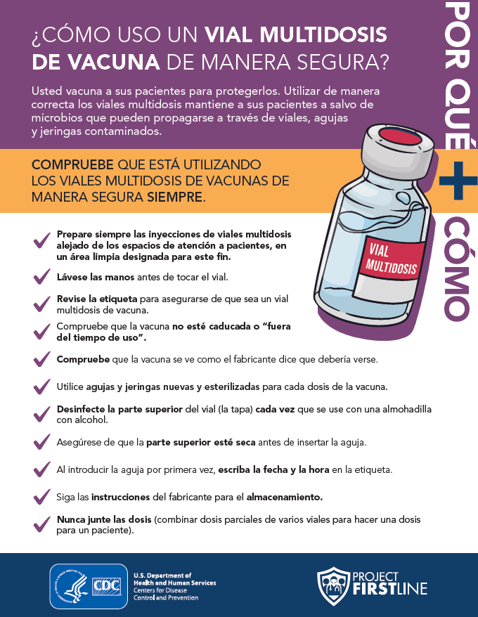 multidosis - How Do I Safely Use a Multi-Dose Vaccine Vial? Spanish Multi-dose Vial Checklist