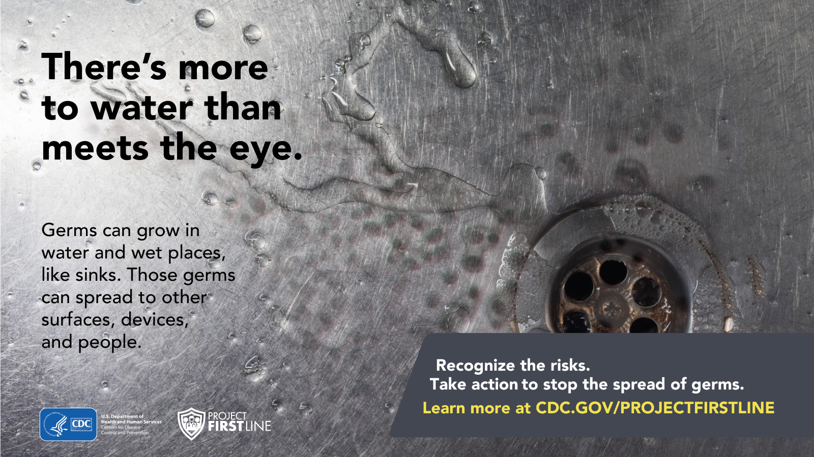 Close-up of a wet sink with germs on it