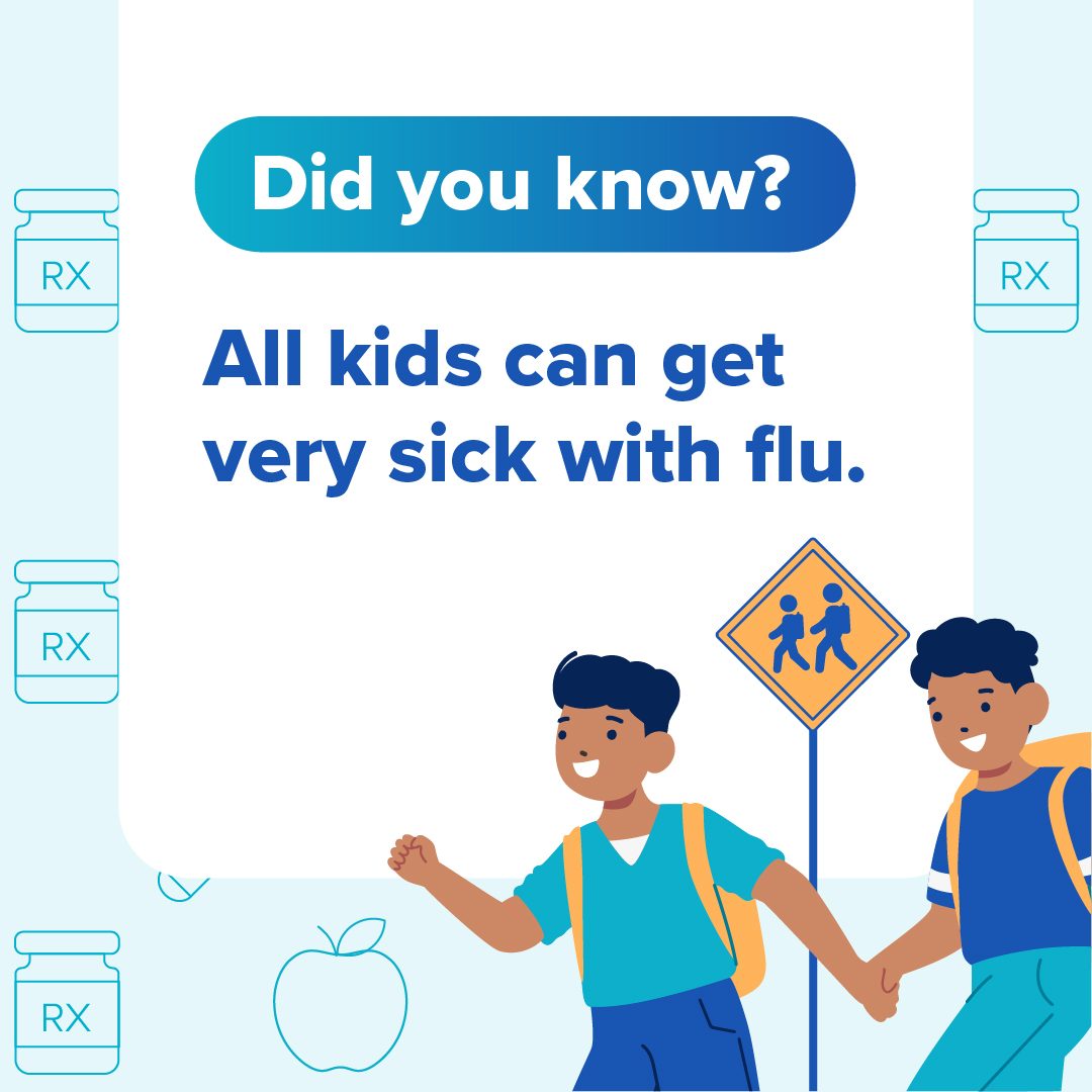 Graphic of a story from a parent with a young child who was sick with flu