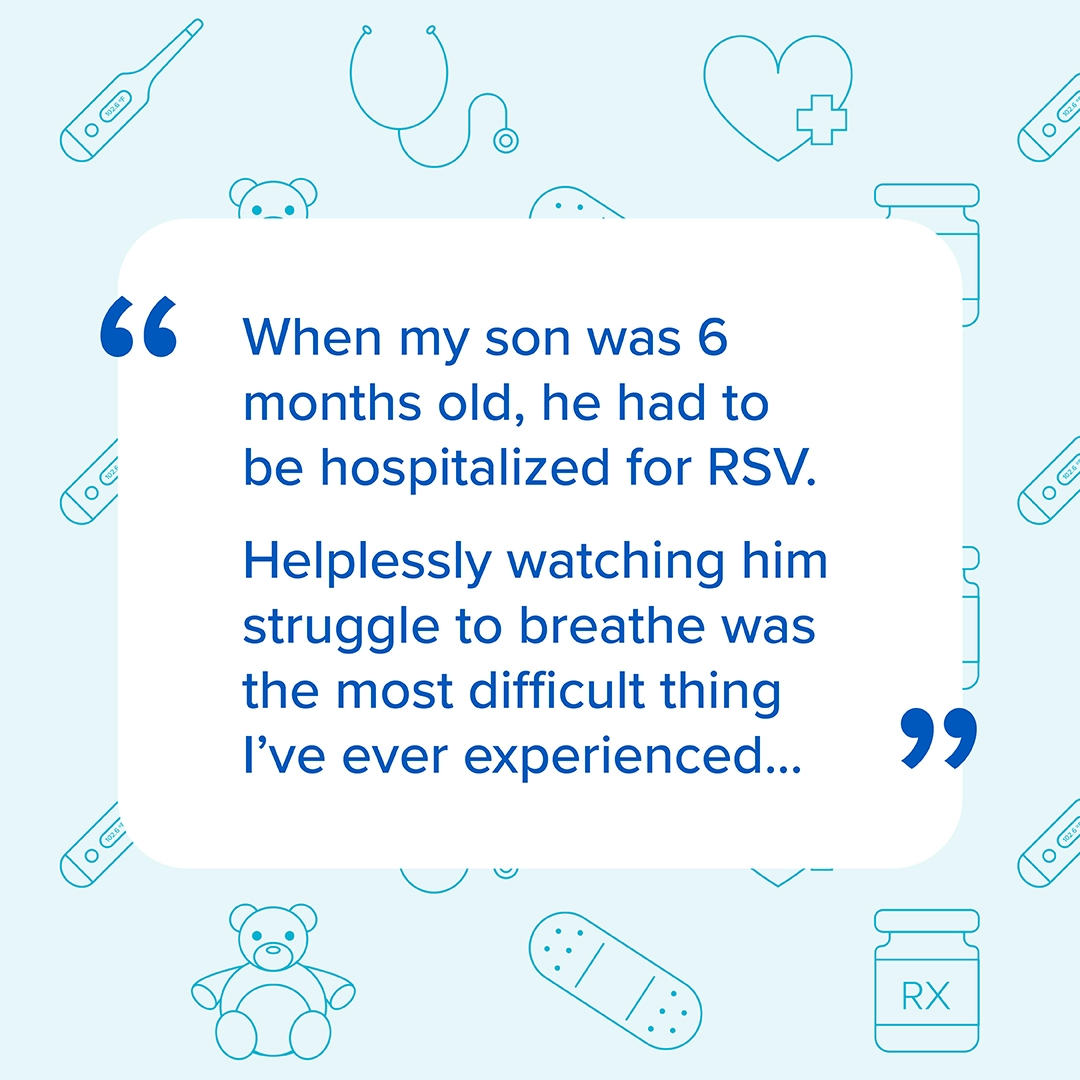 Social media graphic that says pay attention to signs of RSV in kids