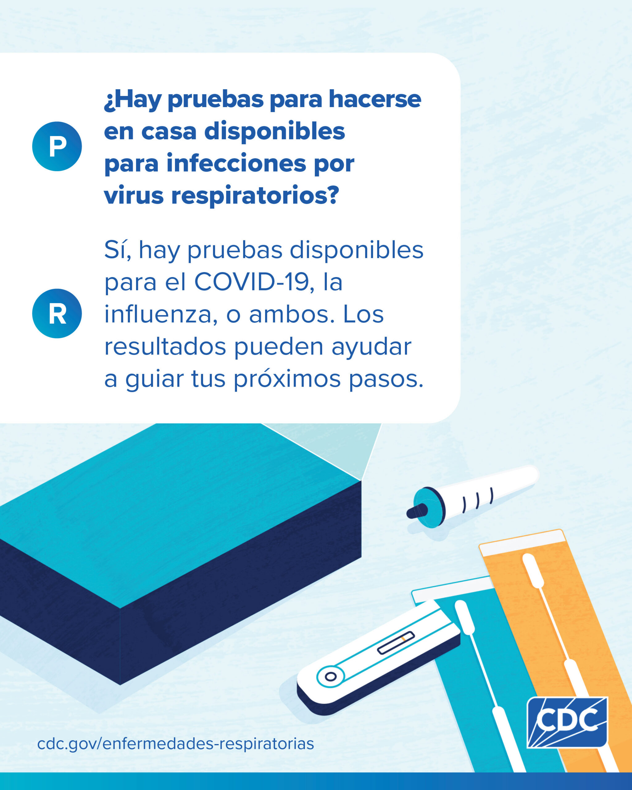 Gráfica para redes sociales que muestra los beneficios del tratamiento si está enfermo a causa de virus respiratorios como la influenza y el COVID-19.