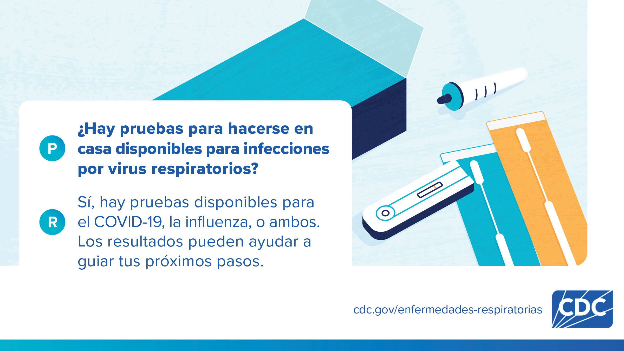 Gráfica para redes sociales que muestra los beneficios del tratamiento si está enfermo a causa de virus respiratorios como la influenza y el COVID-19.
