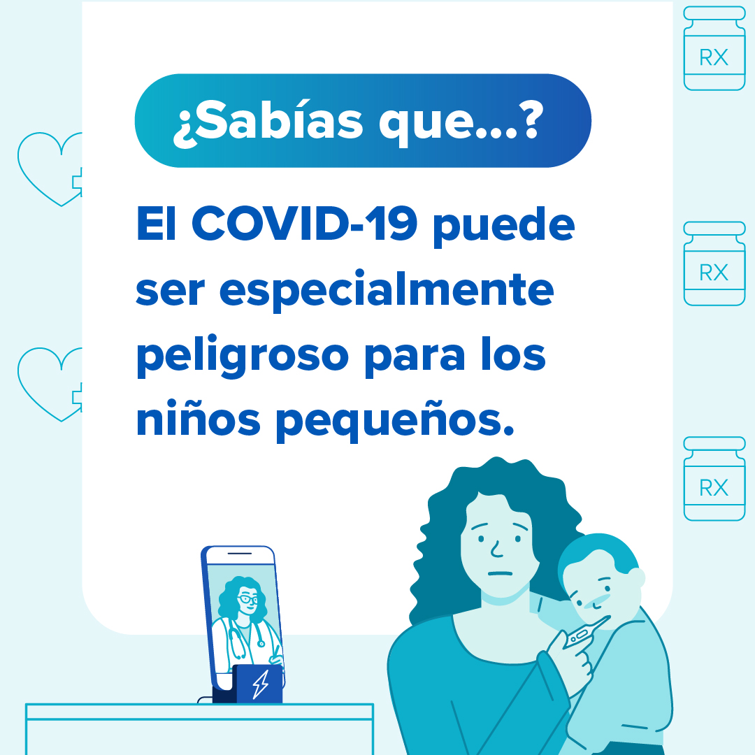 Gráfica que indica que el COVID-19 puede ser peligroso, especialmente para los niños pequeños.