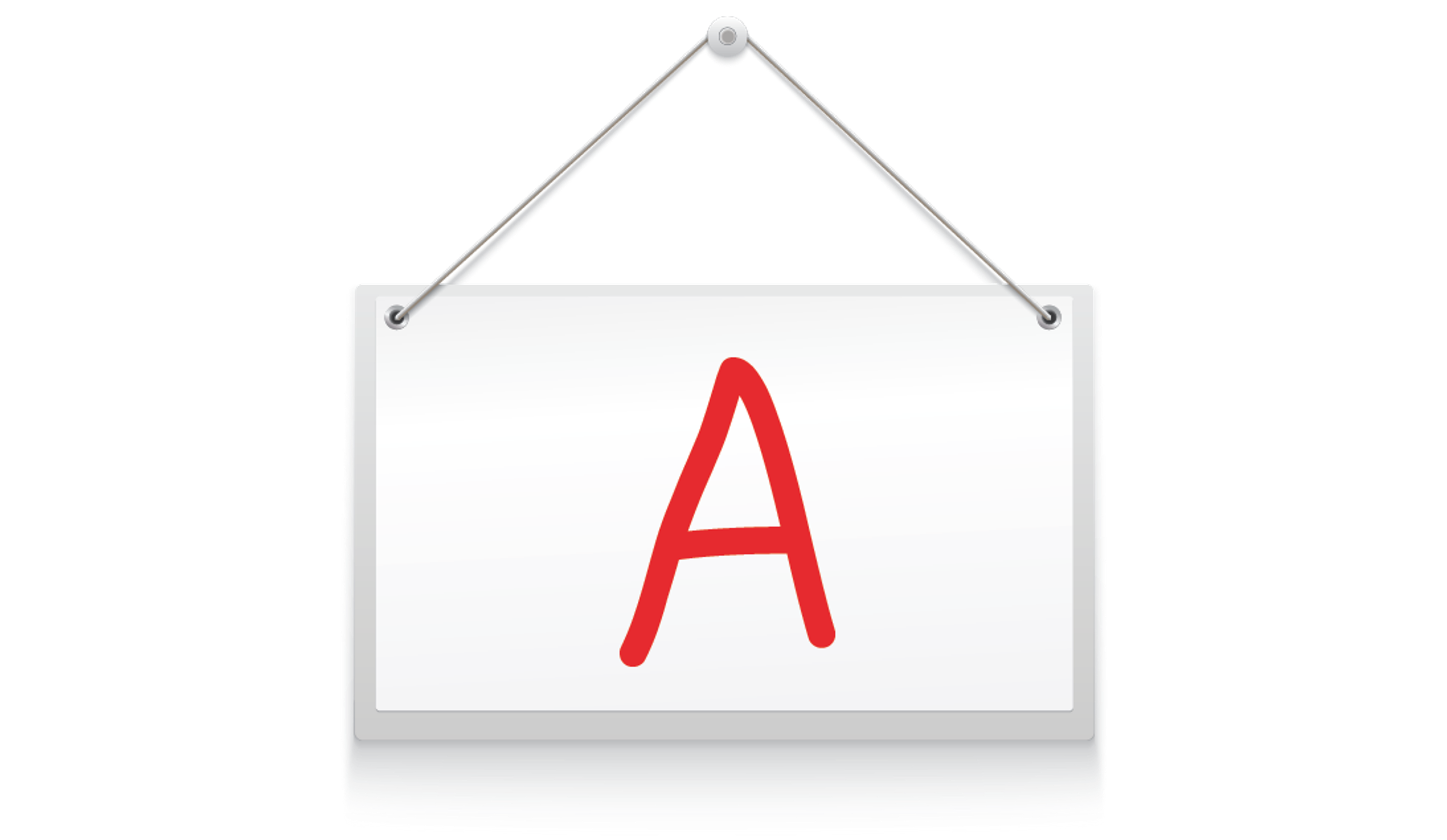 Sign with A on it.