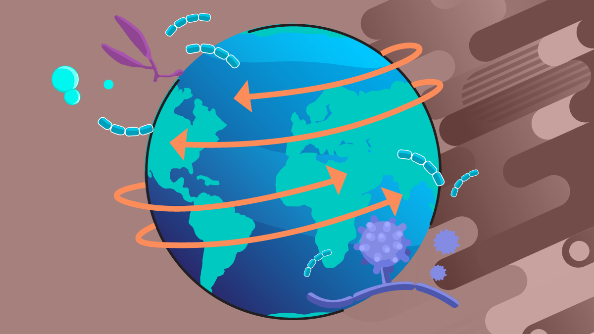 World spinning with fungi around it