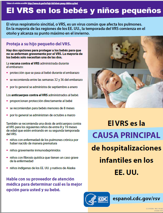 Una hoja informativa descargable que describe cómo proteger a su niño de una infección por el VRS.
