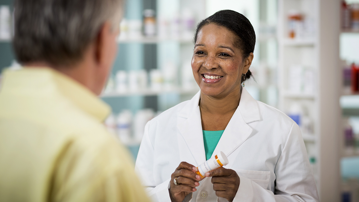 RxAwareness-SaveALife Pharmacist talking to patient about a prescription