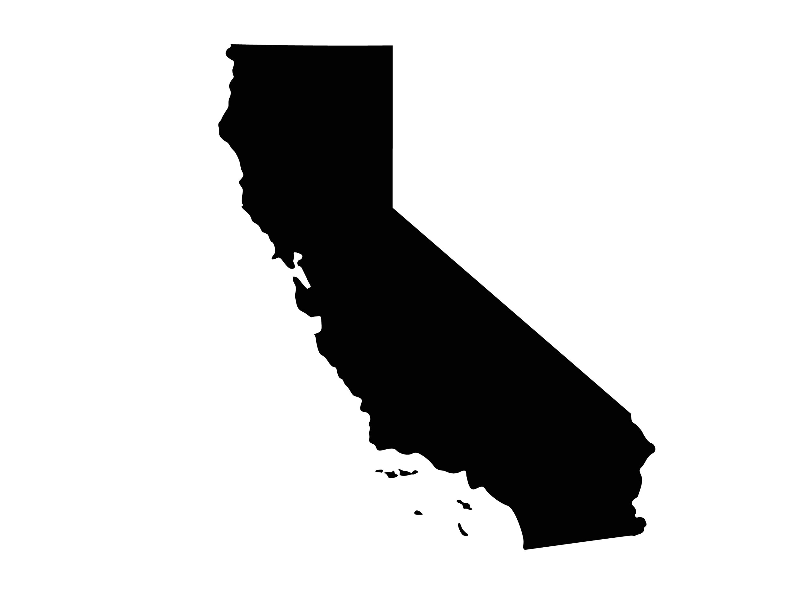 California Silhouette California state shaded black.