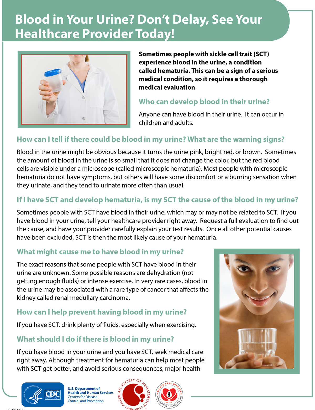 Blood in Your Urine? Don’t Delay, See Your Healthcare Provider Today! Fact sheet image thumbnail