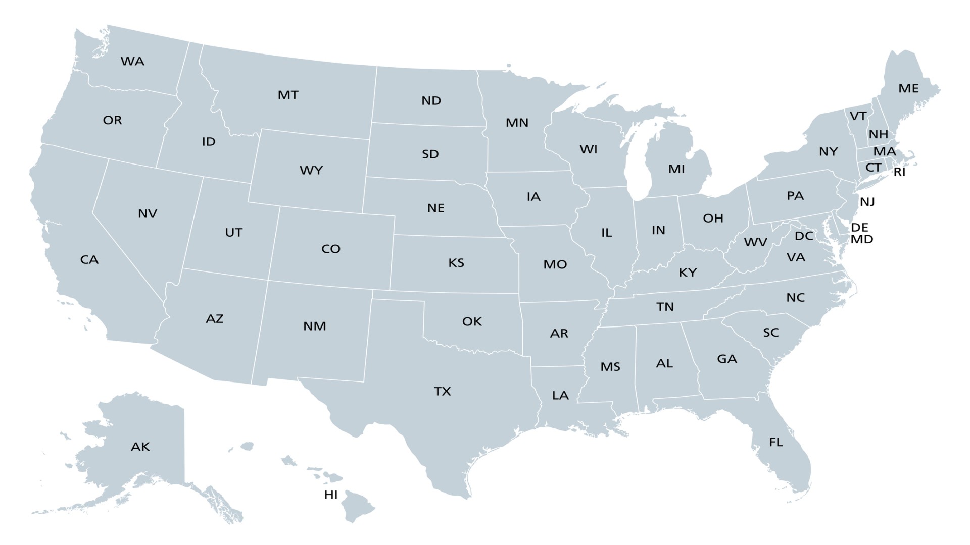 United States of America Map Labeled