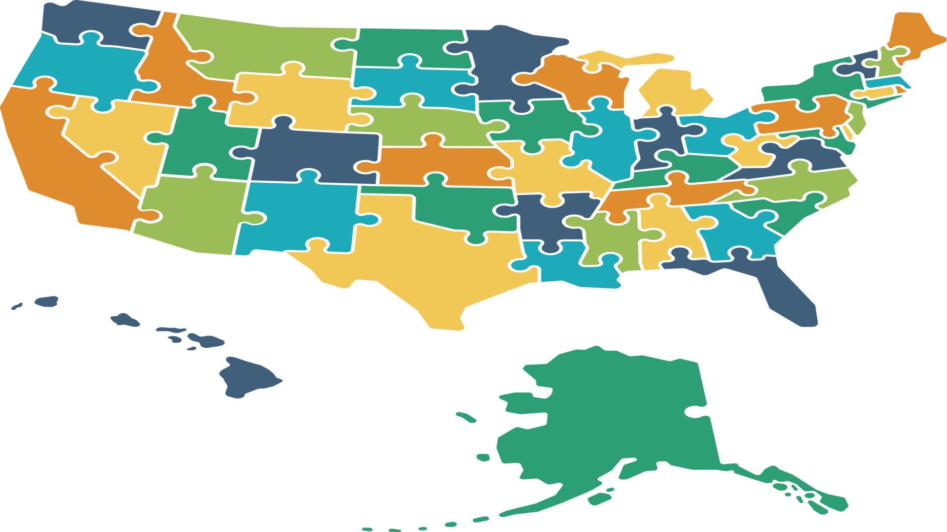United States Puzzle Map illustration