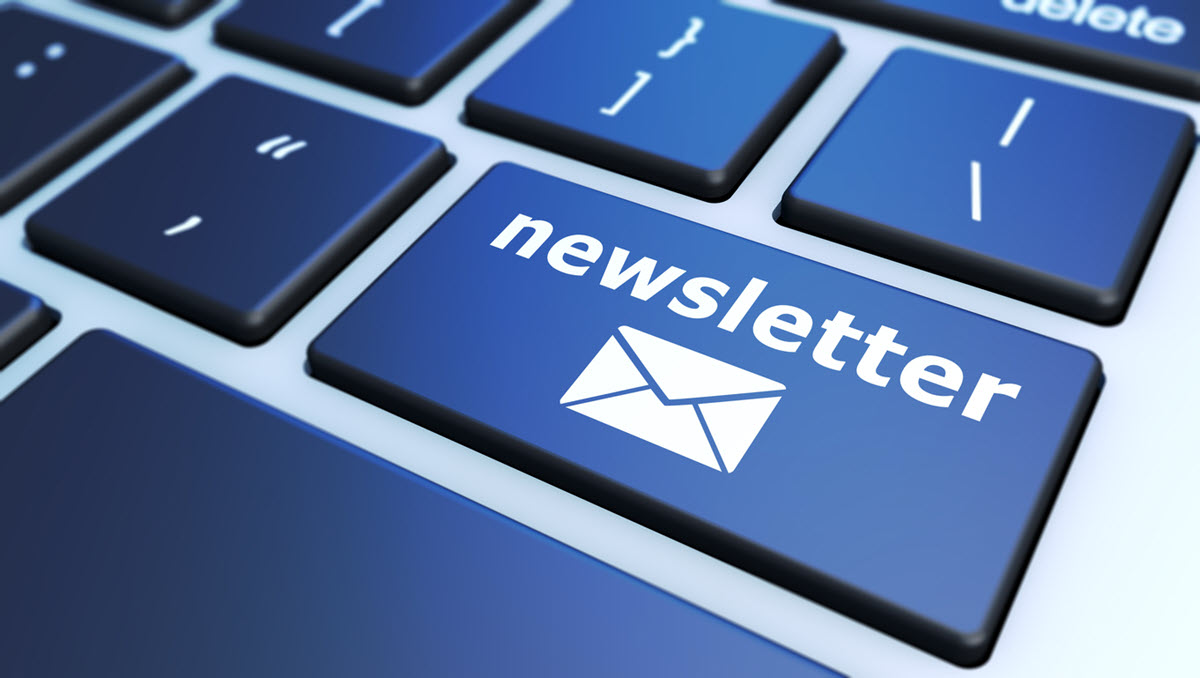 Newsletter iStock A computer keyboard button says "newsletter"
