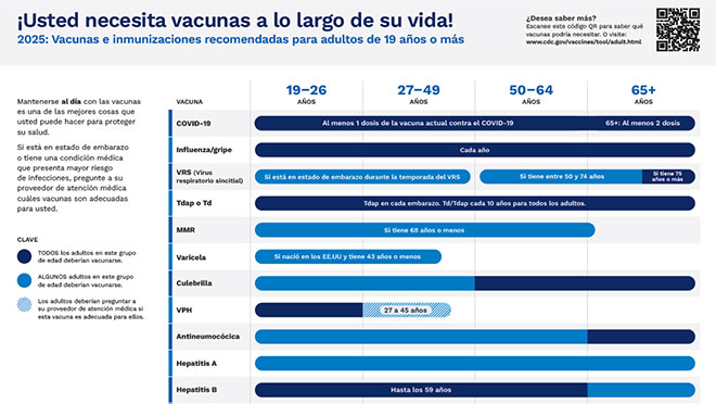 Recommended Vaccinations for Adults in Spanish