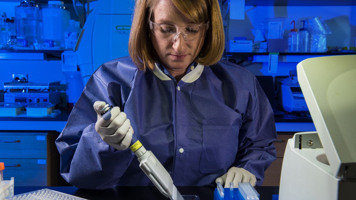 Lab Professional Performing Diagnostic Test Lab professional performing diagnostic test