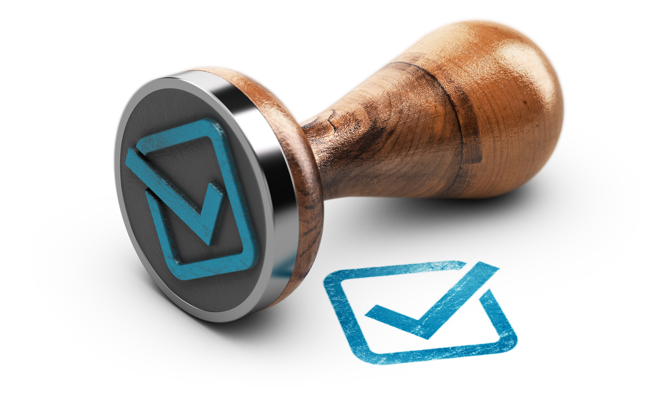 Stamp with completed check box