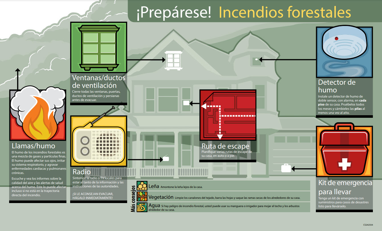 Infograf&iacute;a &iexcl;Prep&aacute;rase! Incendios Forestales