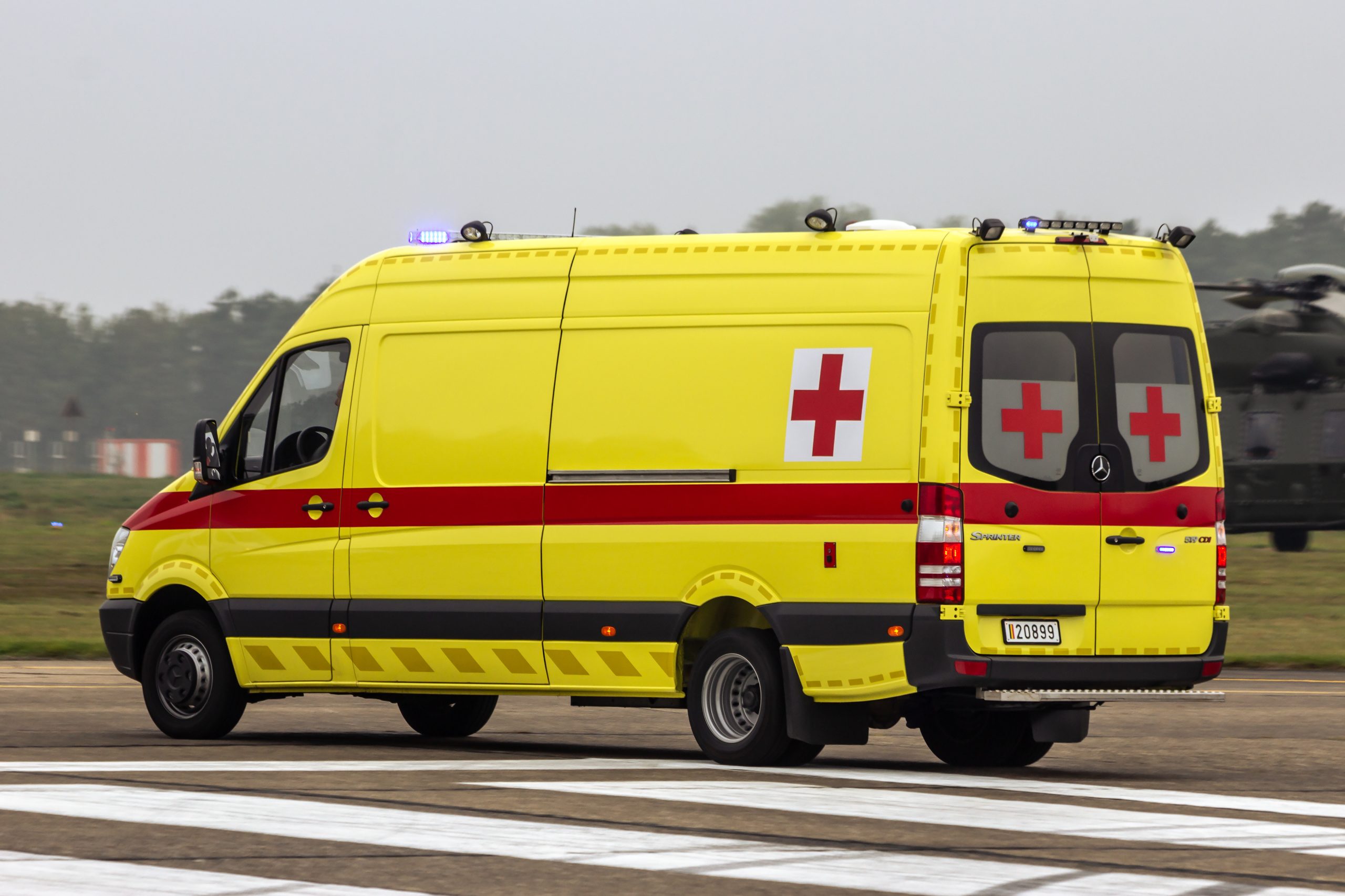 Yellow ambulance.