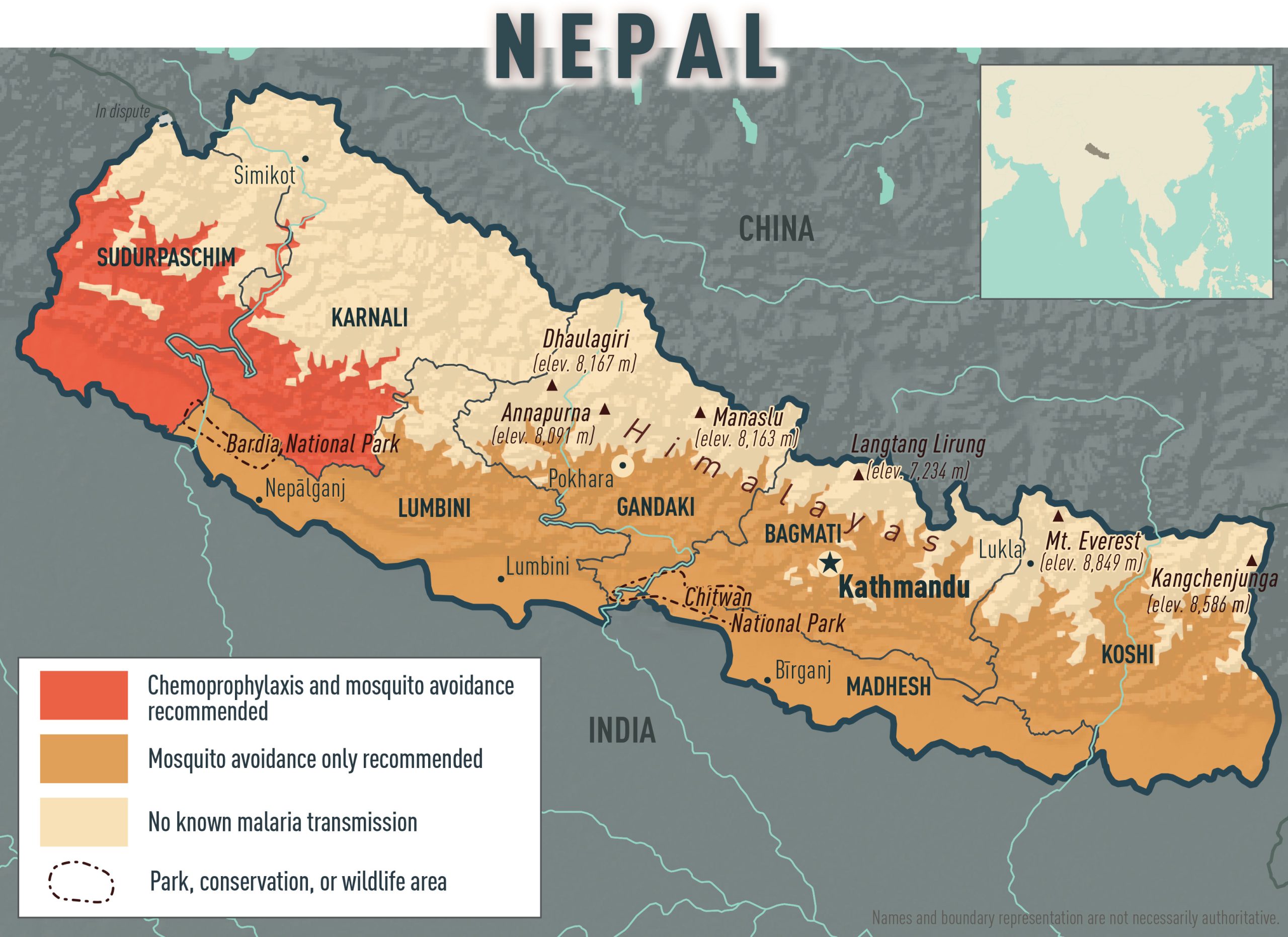 Map 1.5.33: Malaria prevention in Nepal